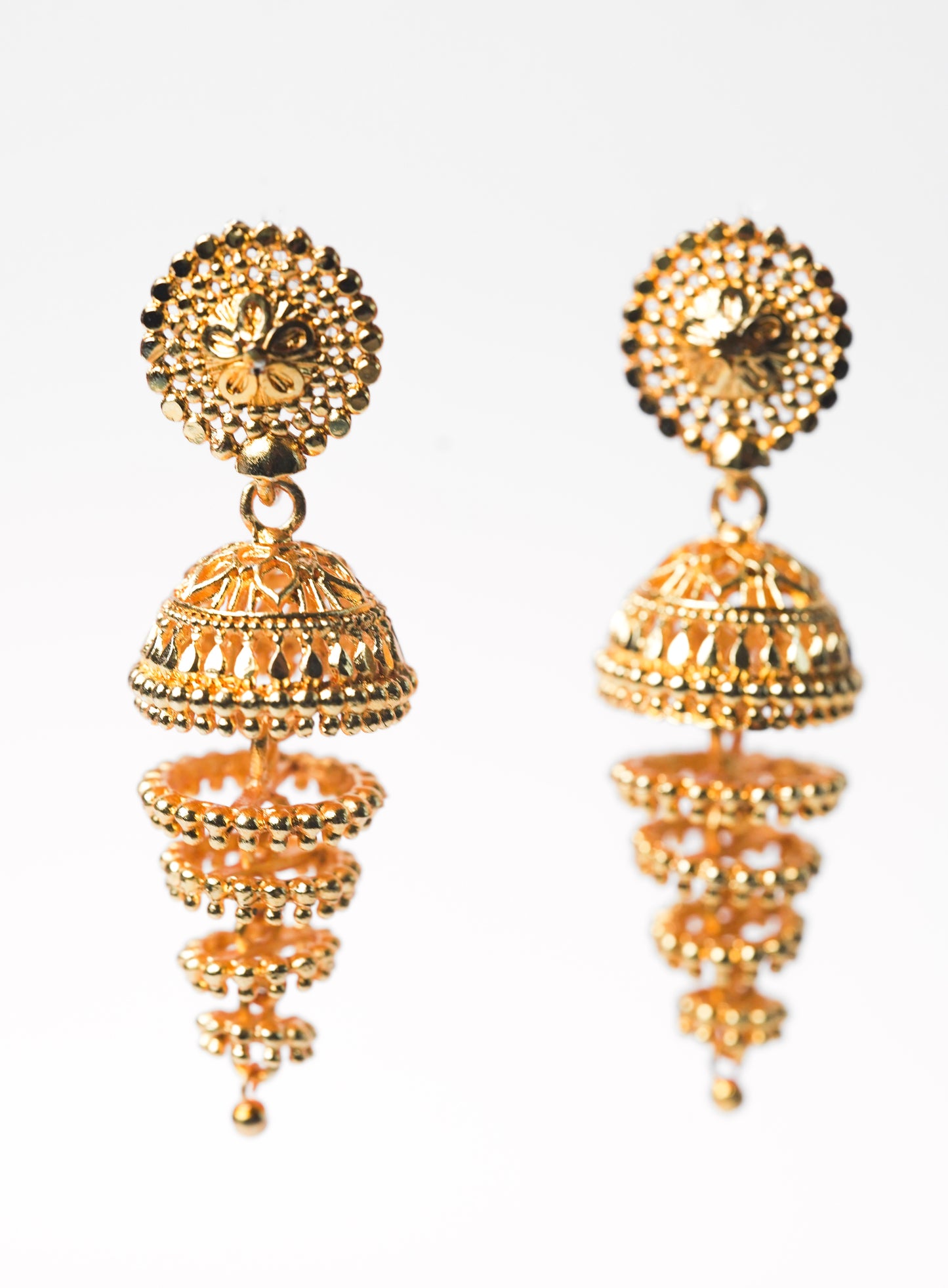 Savitri Tiered Gold Earrings