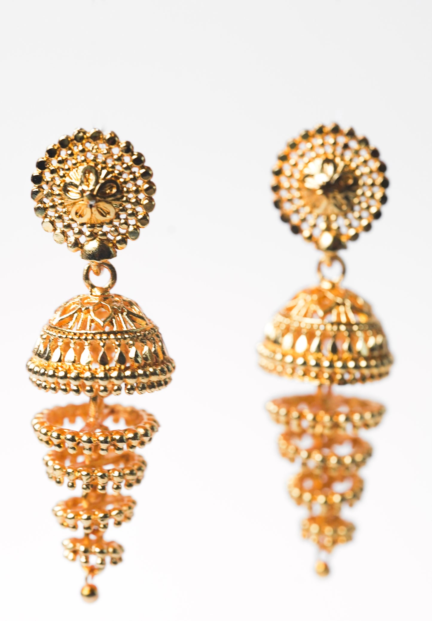 Savitri Tiered Gold Earrings