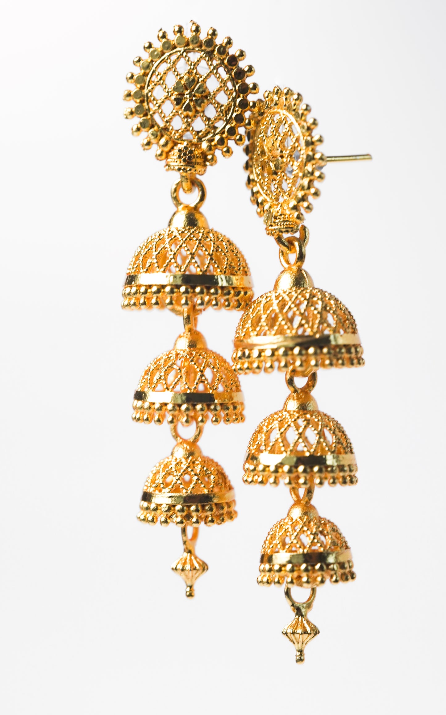 Gold Roshini Chola Jhumka Earrings