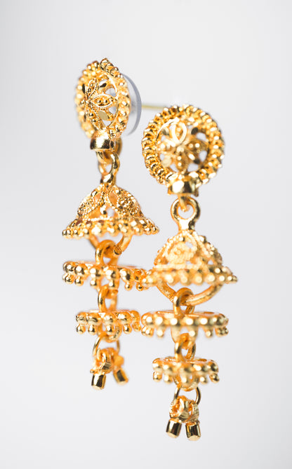 Vaidehi Tiered Gold Earrings