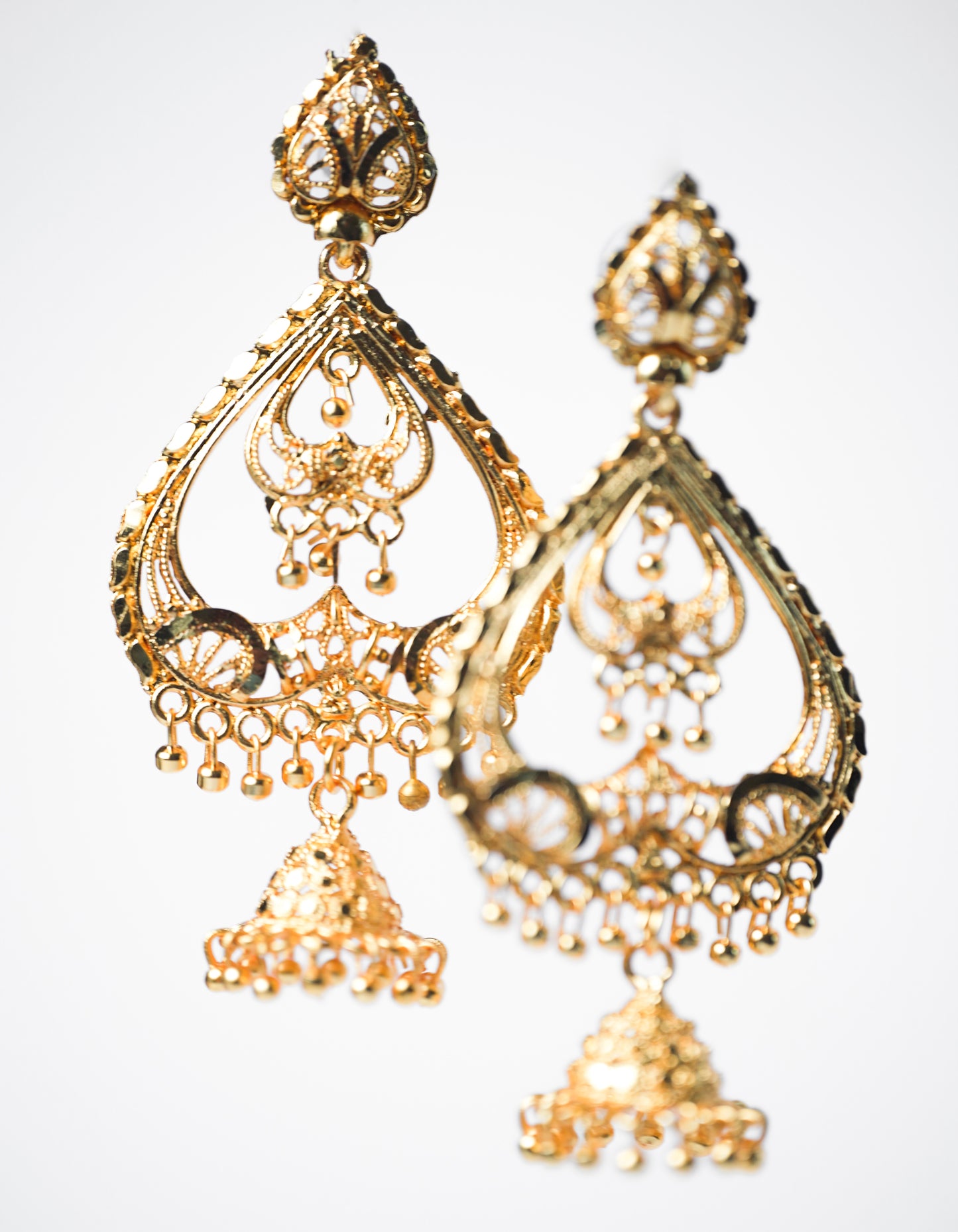 Dil Gold Jhumka Statement Earrings