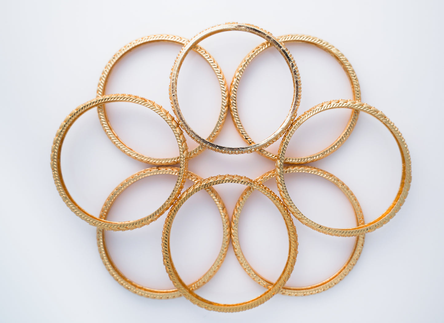 Gold Lotus Bangles