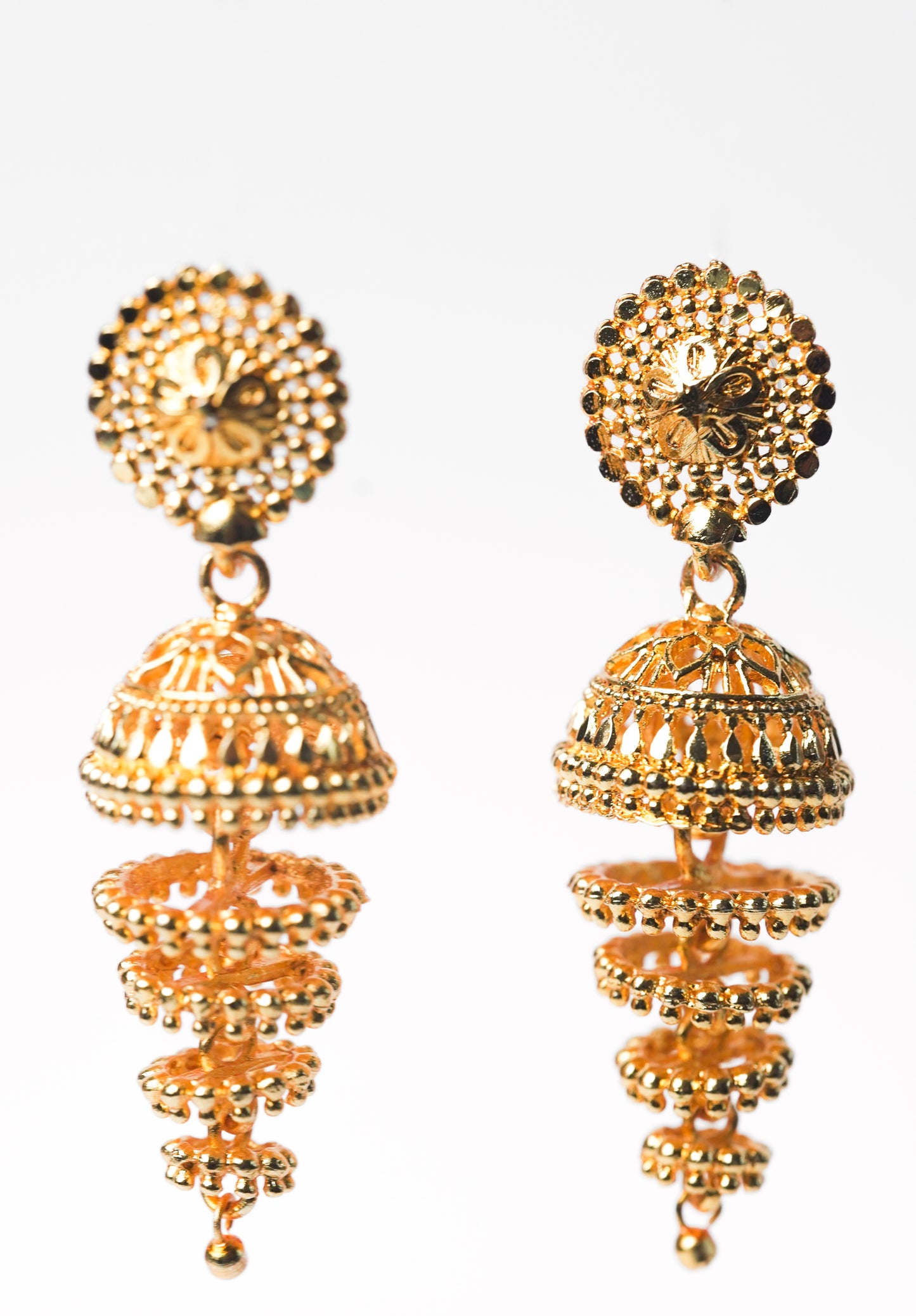 Savitri Tiered Gold Earrings